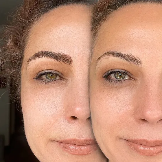 Neat, freshly shaped brows after threading